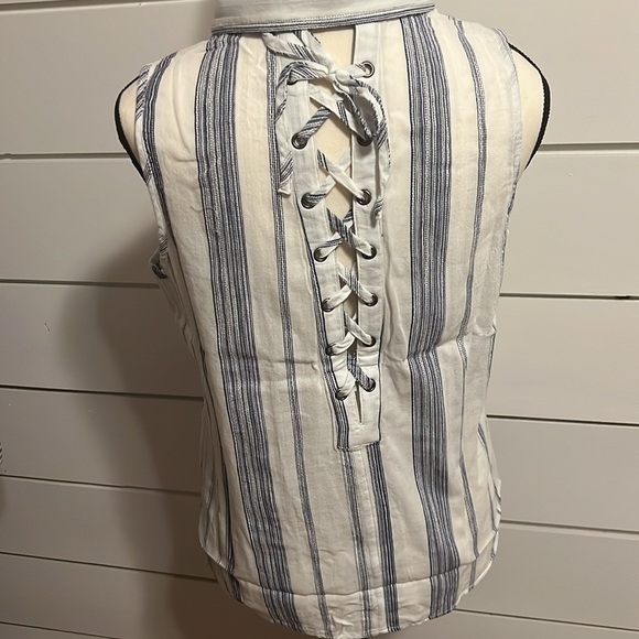 Miss Me Striped Button Down Tank - Picture 3 of 3